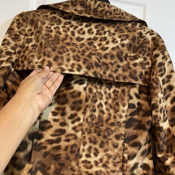 INC International Concepts Leopard Double Breasted Jacket Small *Missing Belt - Picture 7 of 11